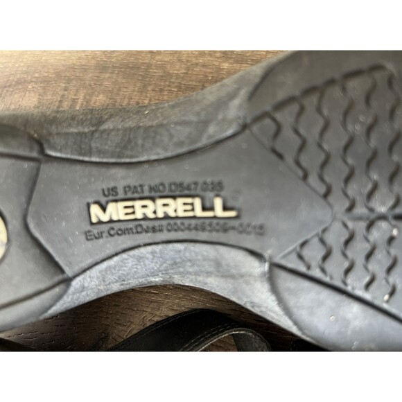 Merrell Sundial Cross Womens US 7 Black Leather Slip On Flip Flop Sandal Outdoor - Picture 6 of 8